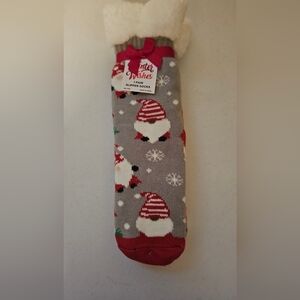 Ladies Gnome Sherpa Slipper Socks